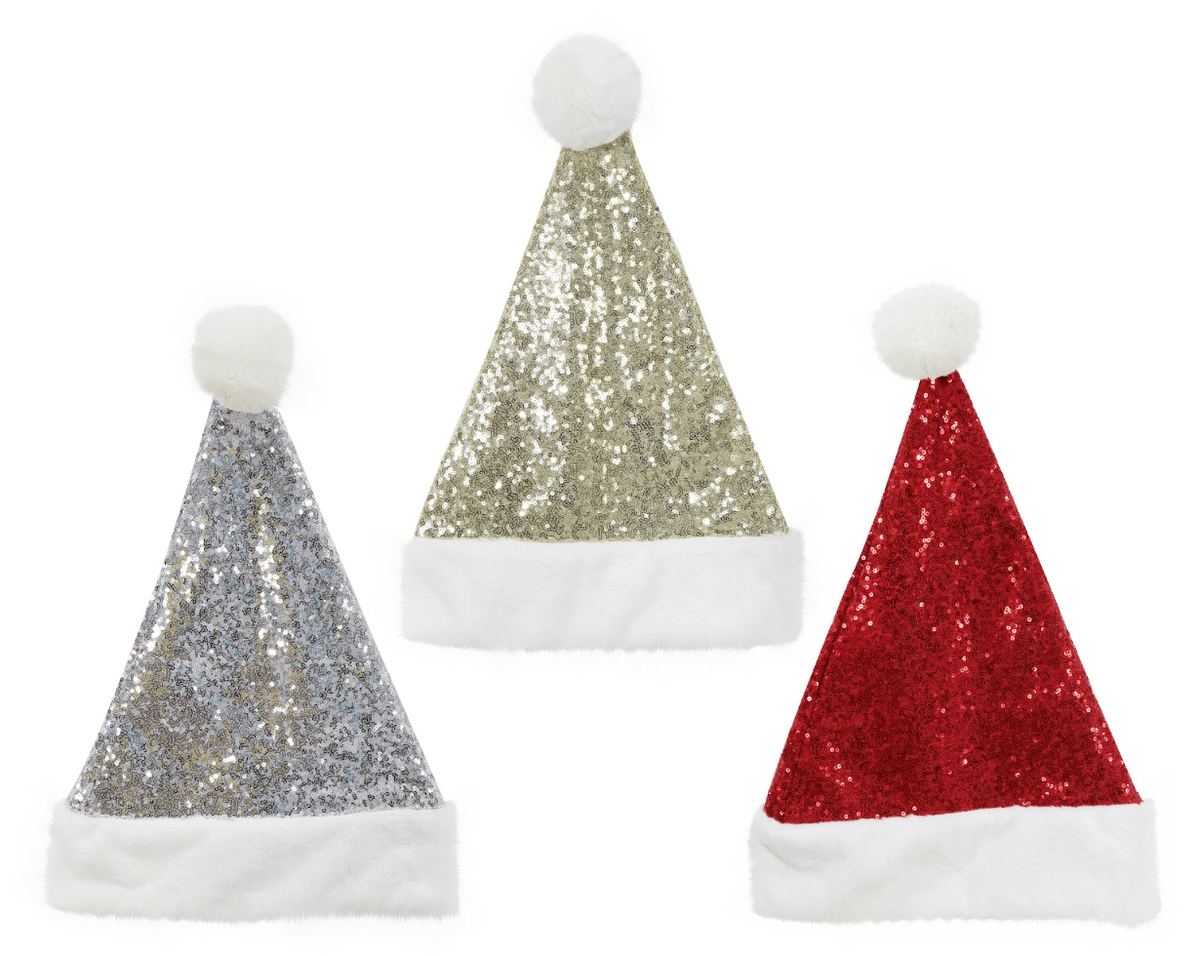 Sequins Santa Hat 3 Asst