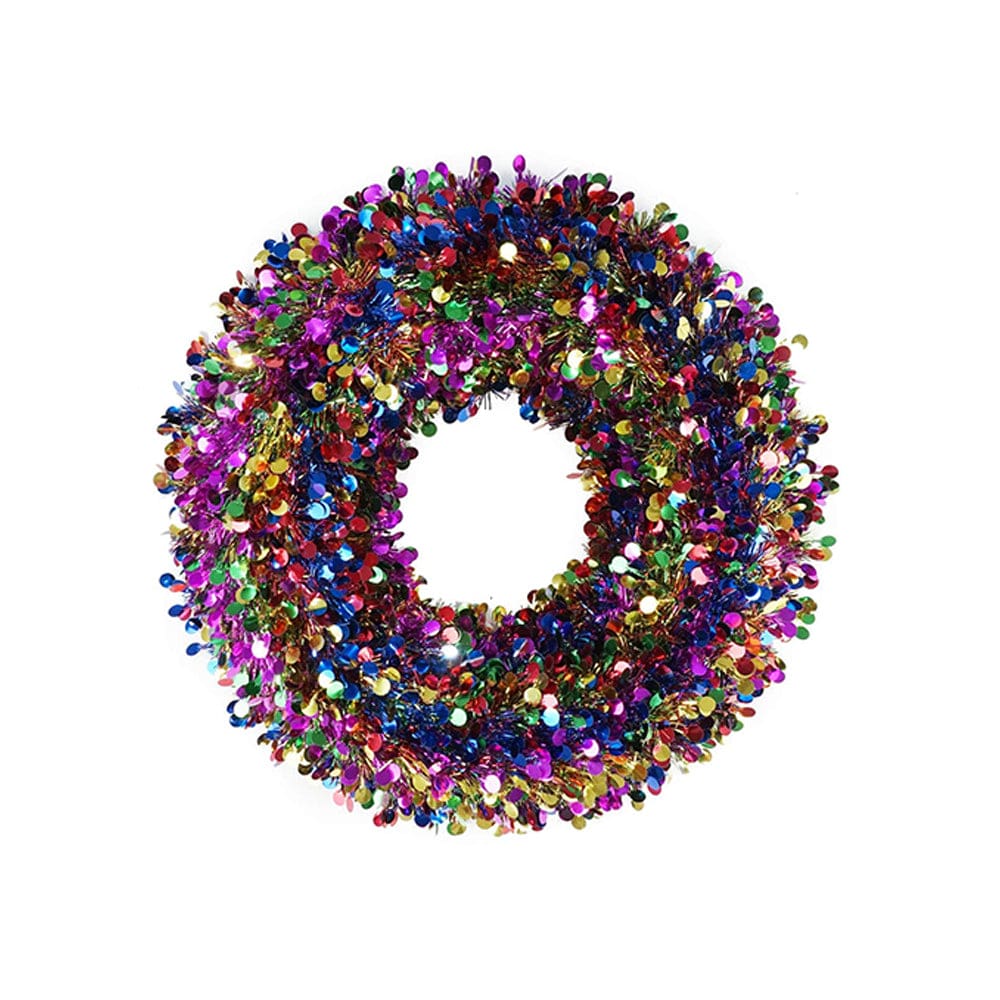 Tinsel Wreath with Large Dots (50cm)