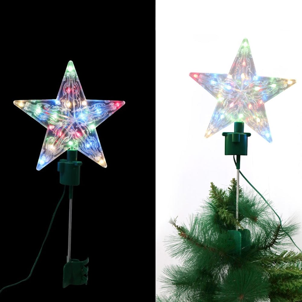 LED Rotating Star Tree Topper 2 Asst