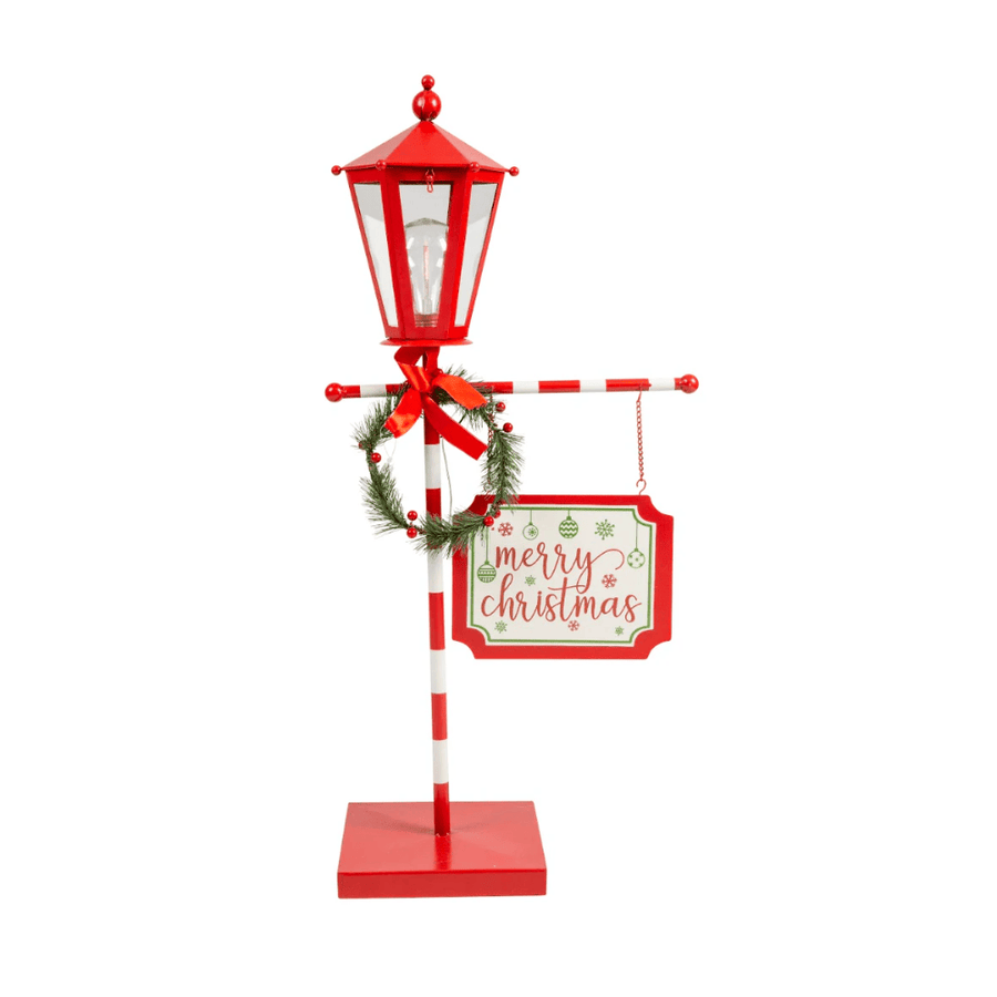 Metal Light Up Lamp with Sign (80cm)