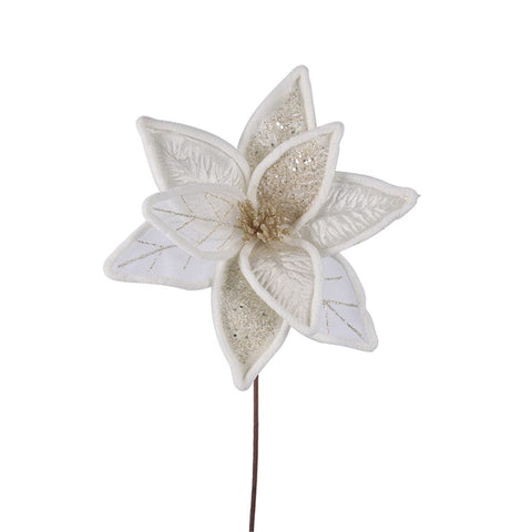Ivory Poinsettia Stem (50cm)