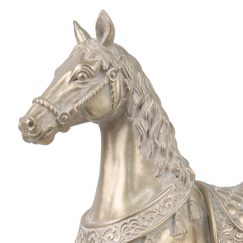 Light Up Gold Resin Rocking Horse (29.5x7x29.5cm)