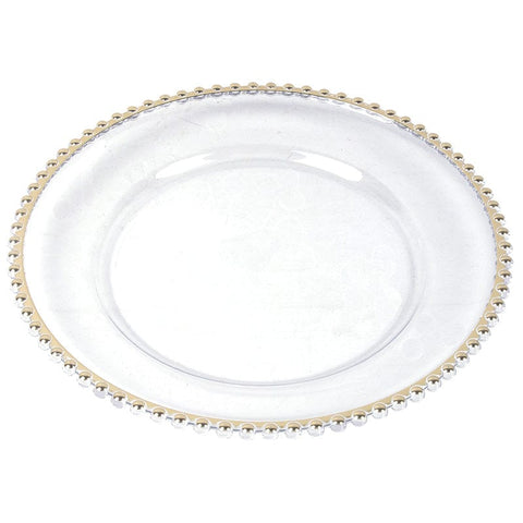 Clear with Gold Rim Charger Plate (33cm)