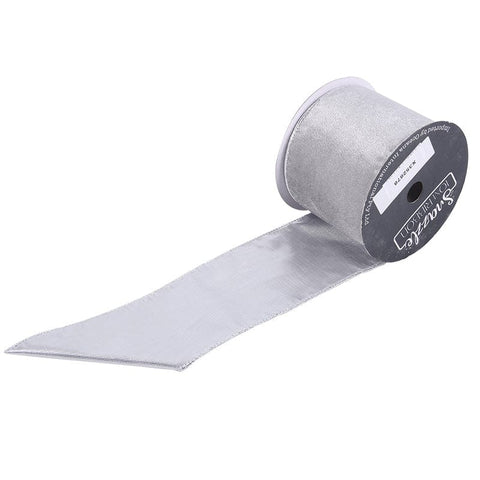 Silver Velour Double Layer Ribbon (10cmx10m)