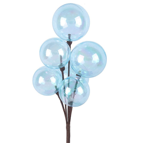 Blue Iridescent Bauble Cluster Stem (40cm)