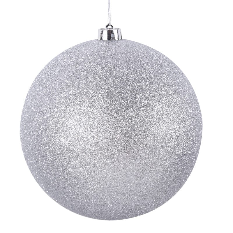 Silver Bauble Matte or Glitter 2 Asst (20cm)