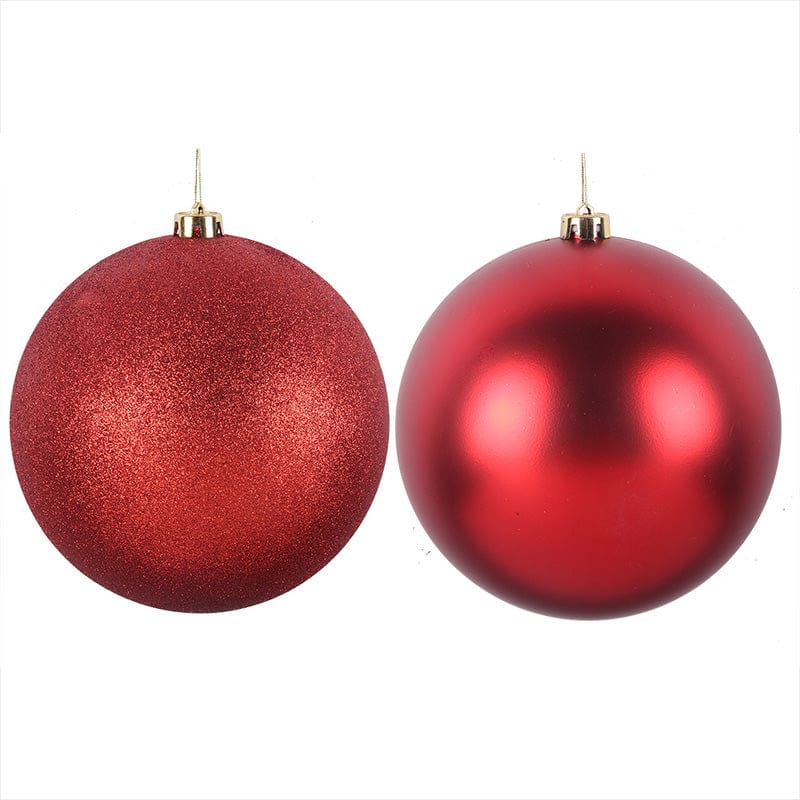 Red Bauble Matte or Glitter 2 Asst (20cm)