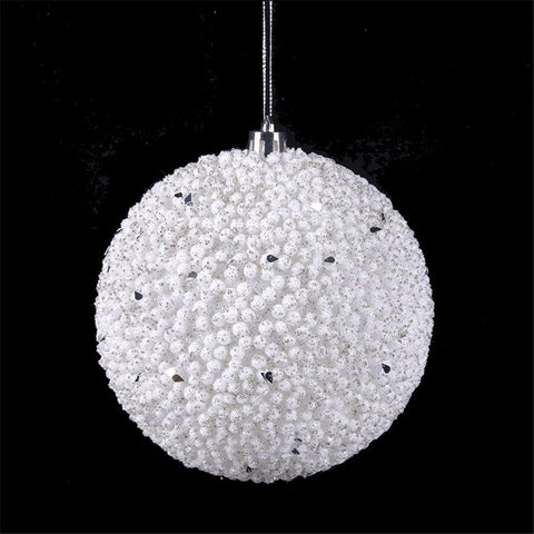 White Glitter Finish Bauble (10cm)