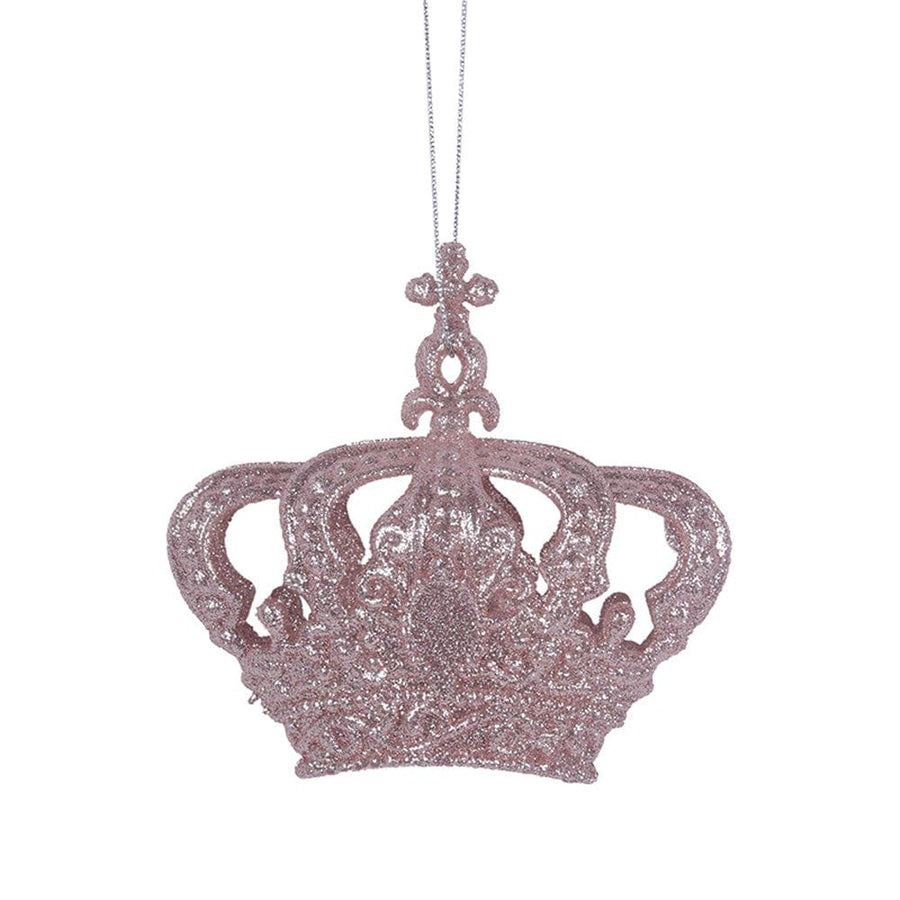 Pale Pink Glitter Crown Tree Ornament