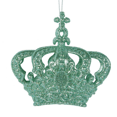 Mint Glitter Crown Tree Ornament (10.5x10.5x5.5cm)