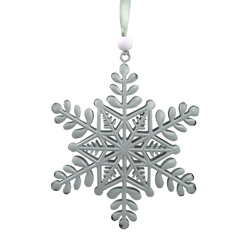 Mint Metal Snowflake Tree Ornaments (12cm)