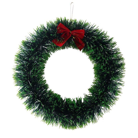 Traditional Green Wreath With Bow (40cm)