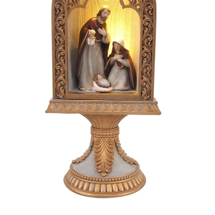 Resin Christmas Nativity On Stand with Light (27cm)