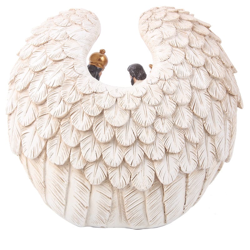 Resin Christmas Nativity In Angel Wings (19cm)
