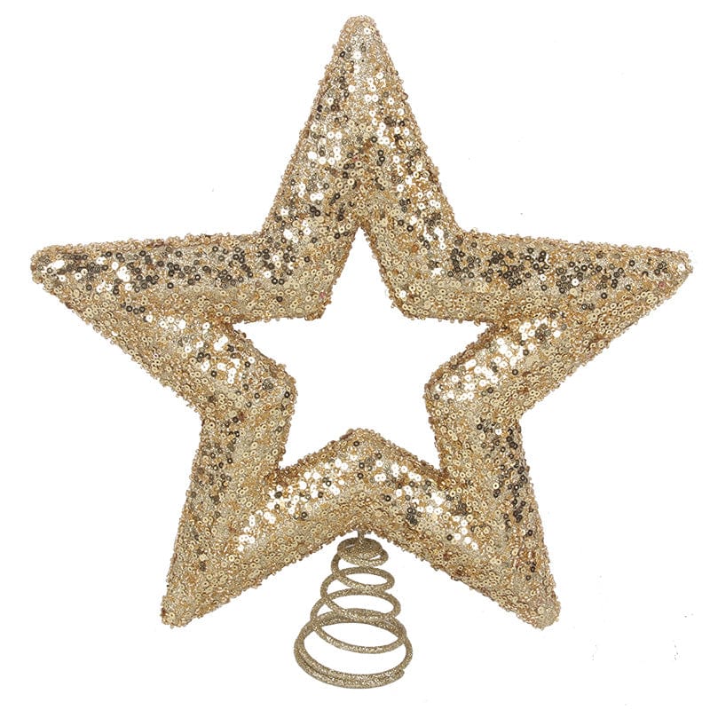 Champagne Glitter Star Tree Topper (29cm)