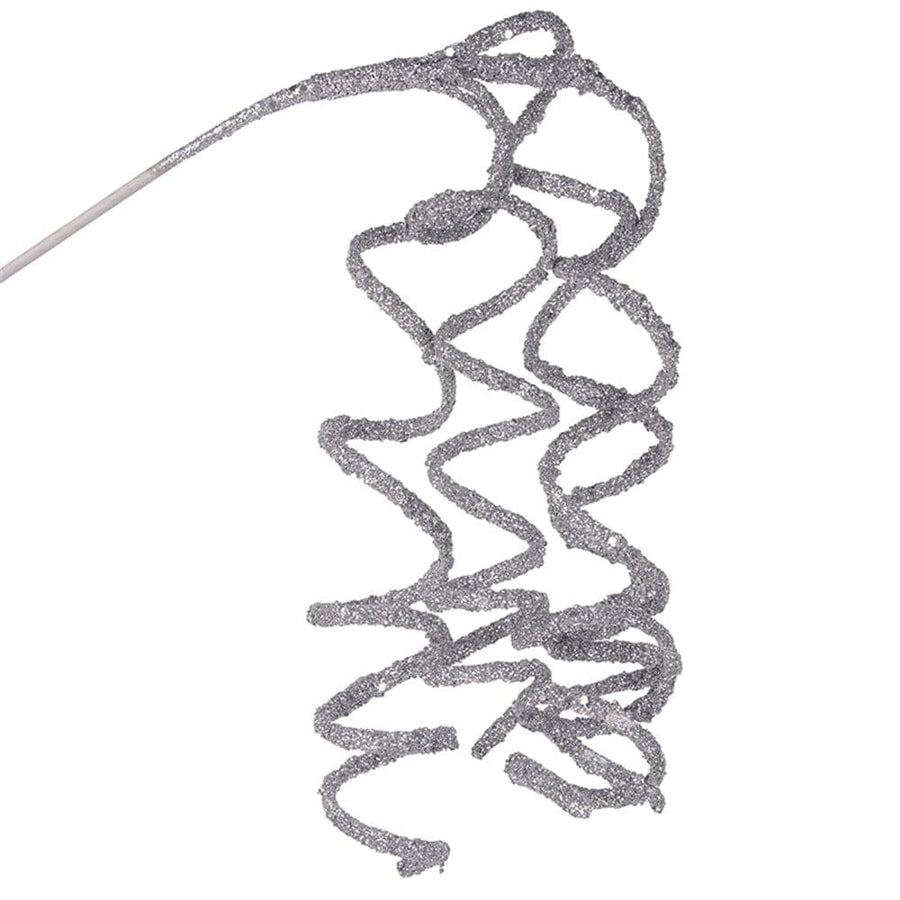 Silver Glitter Swirl Stem (80cm)