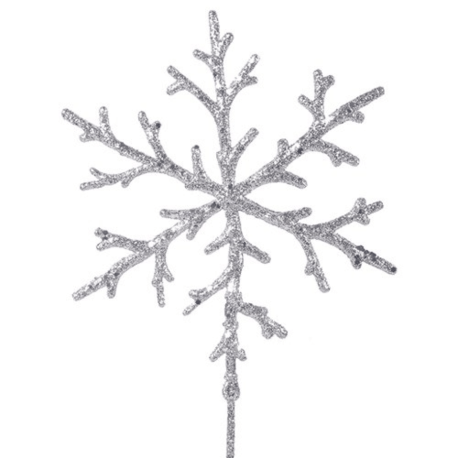 Silver Snowflake Stem (55cm)