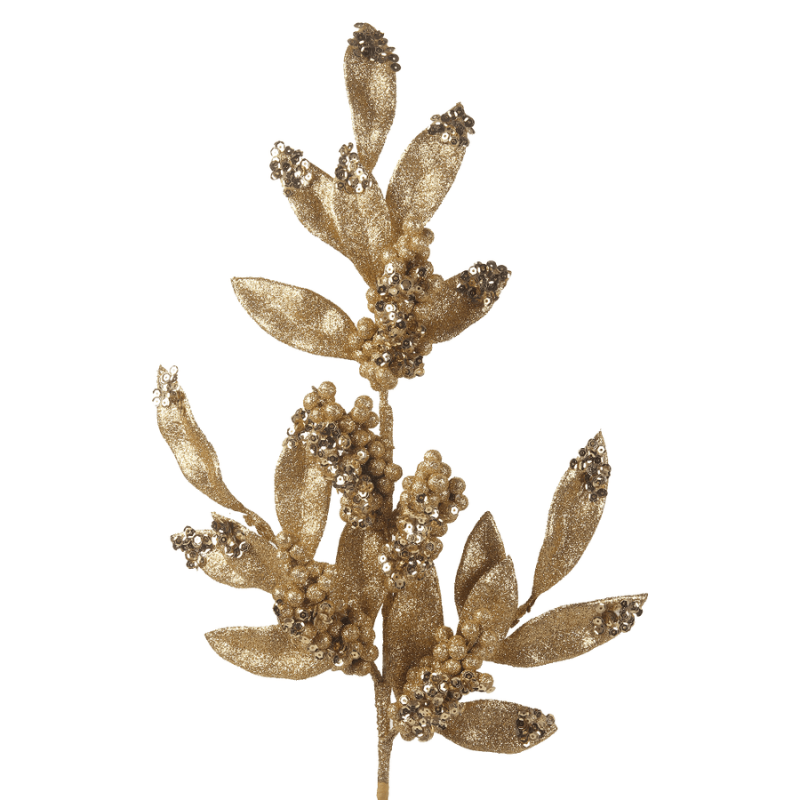 Gold Laurel Leaf Stem (66cm)