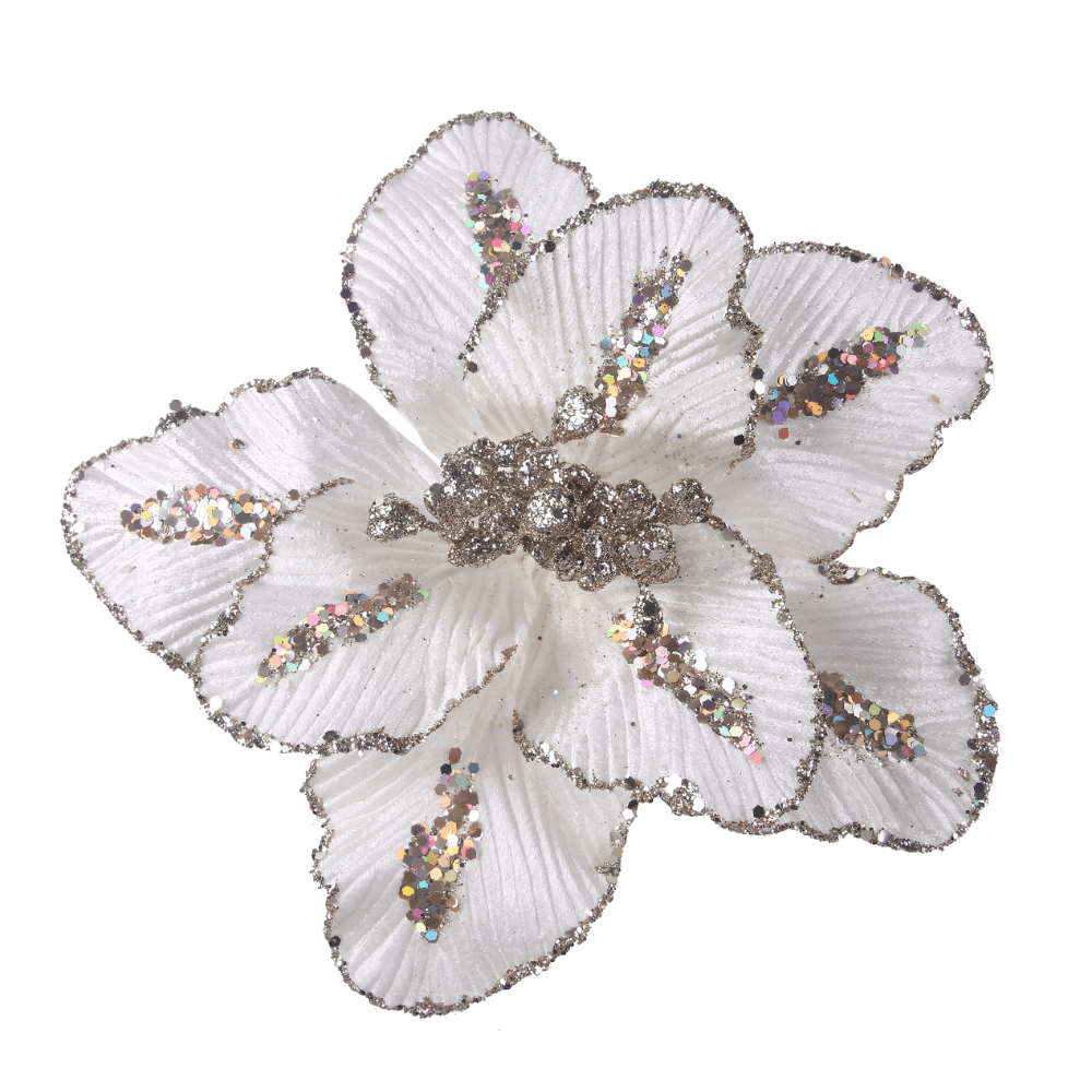 Taupe or Ivory Poinsettia Clip (23cm)
