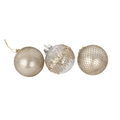 Taupe Shatterproof Baubles Asst (8cm)
