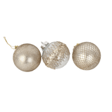 Taupe Shatterproof Baubles Asst (8cm)