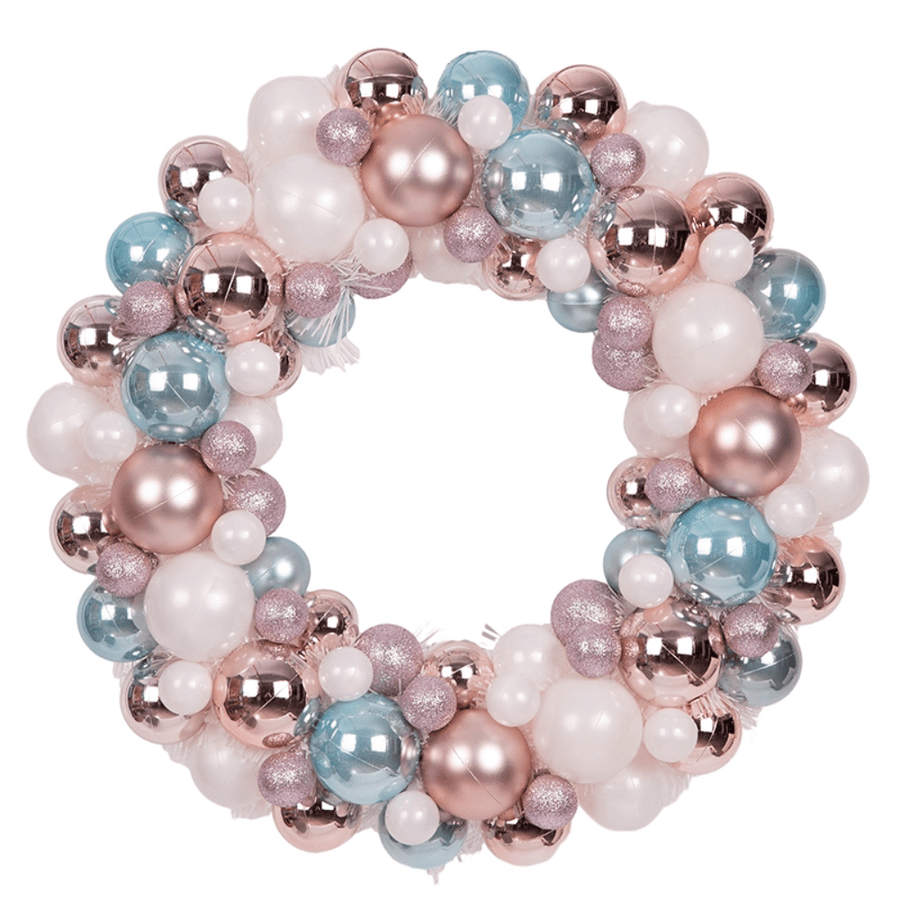 Pastel Bauble Wreath (45cm)