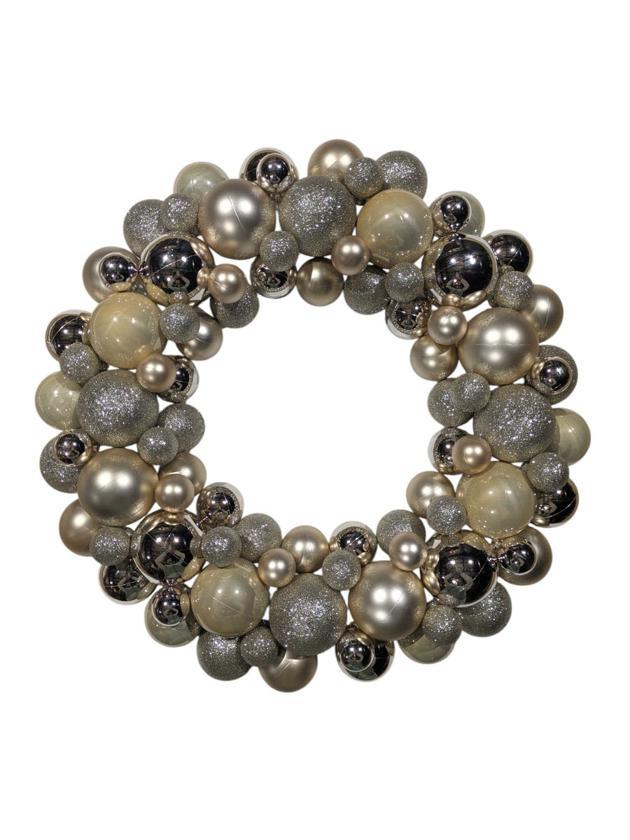 Champagne Bauble Wreath (45cm)