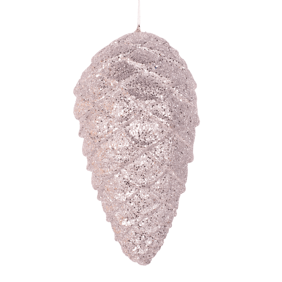 Silver Glitter Hanging Pinecone (28cm)