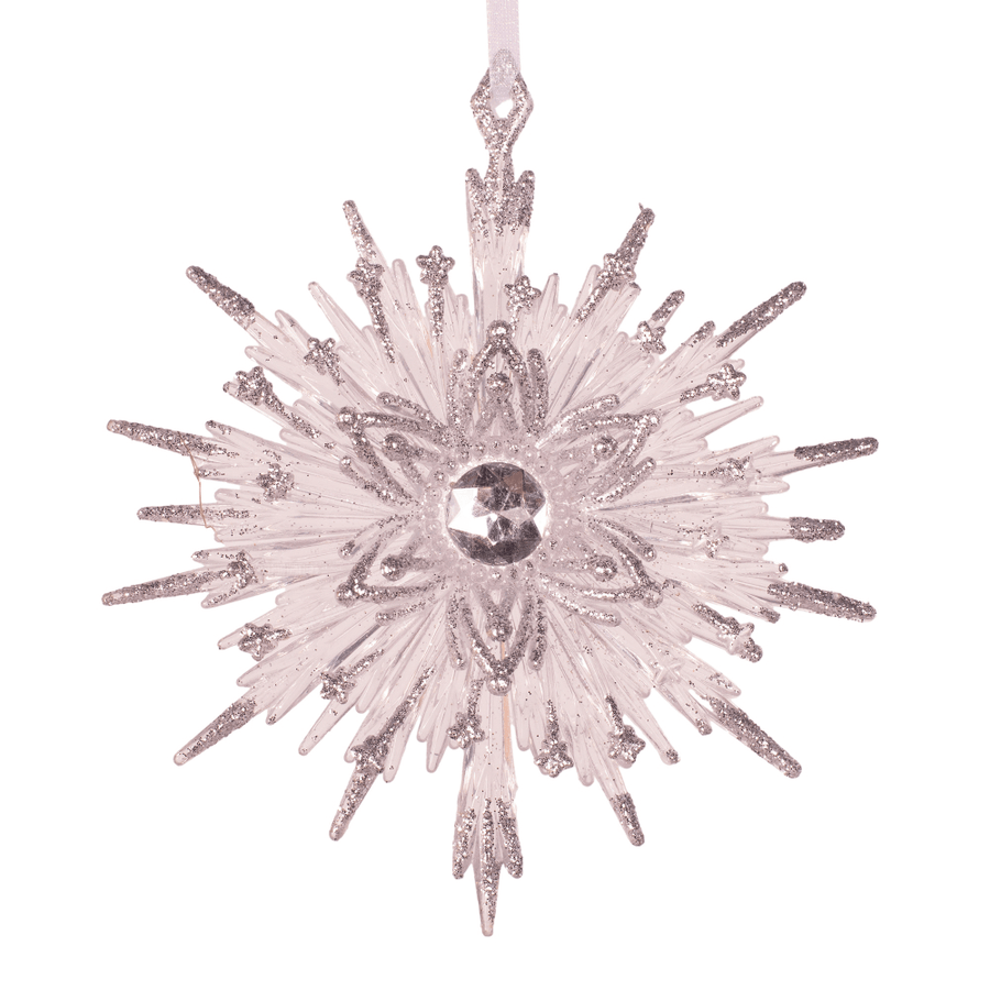 Acrylic Ornament with Silver Glitter (13cm)