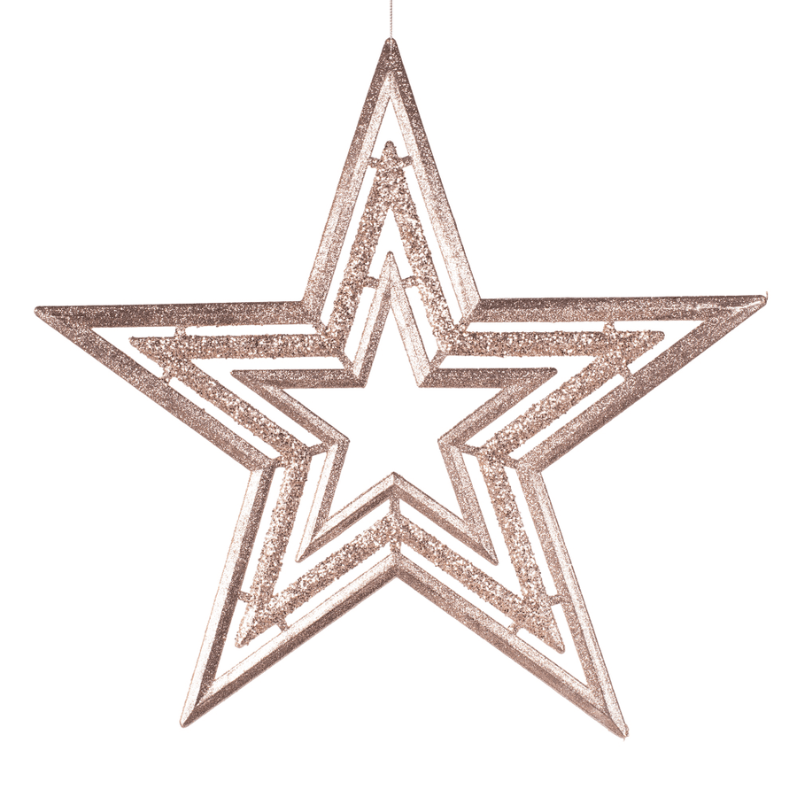 Large Champagne Glitter Star (41cm)