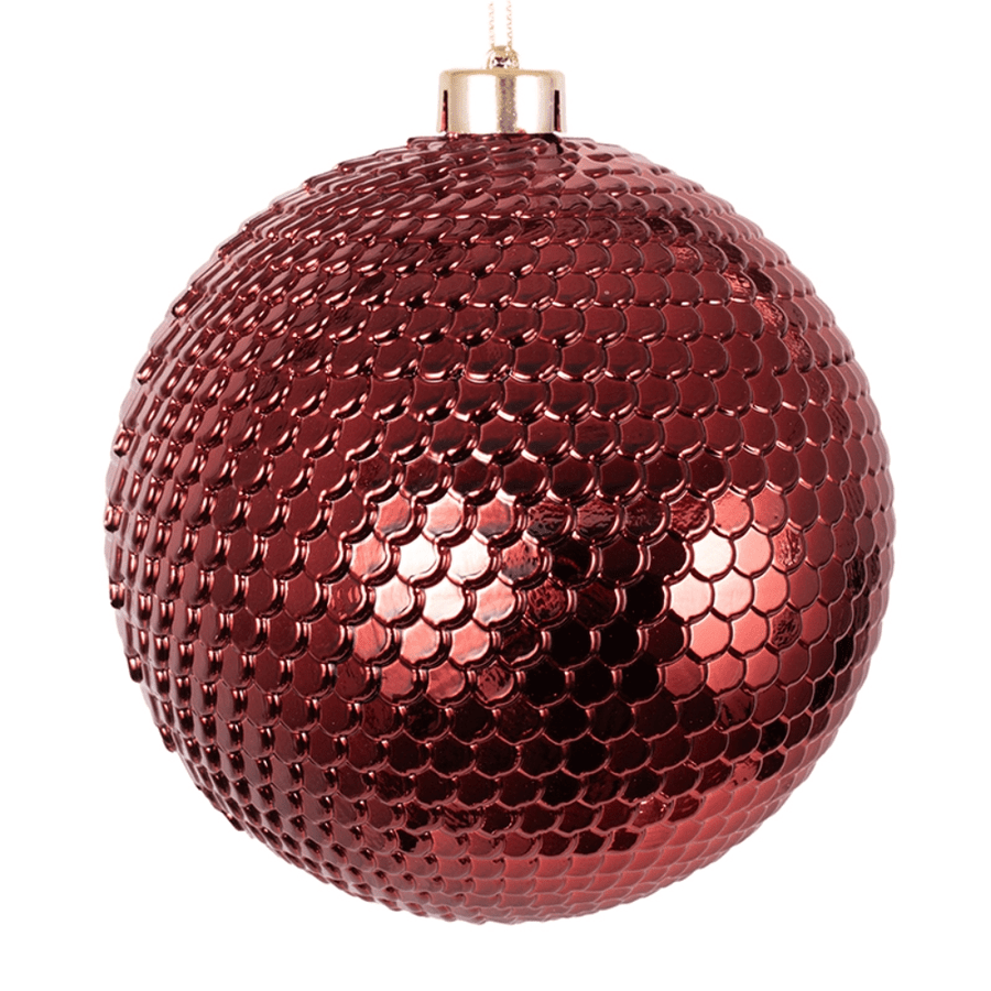 Burgandy Textured Bauble (15cm)