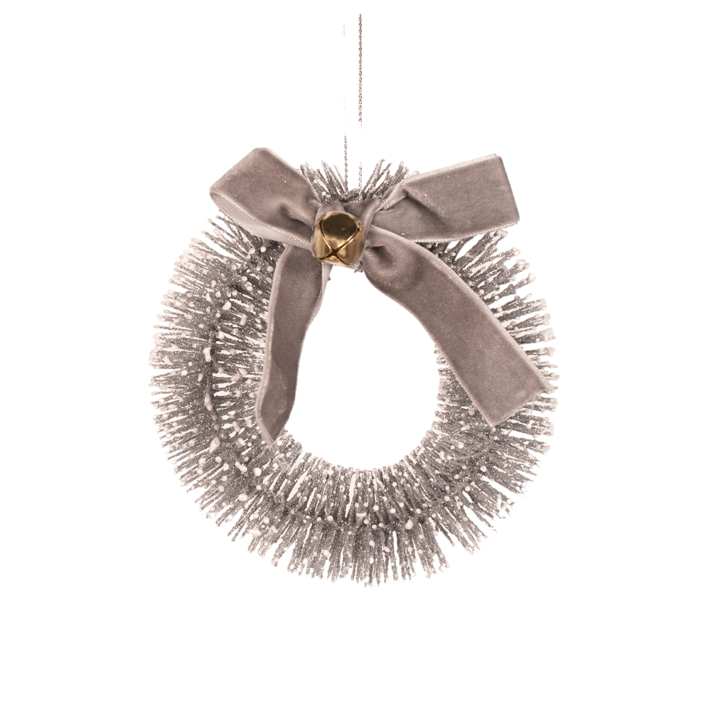Silver Sisal Wreath or Cane Ornament Asst