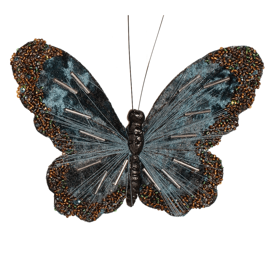 Burgandy and Emerald Butterfly Clip (18cm)