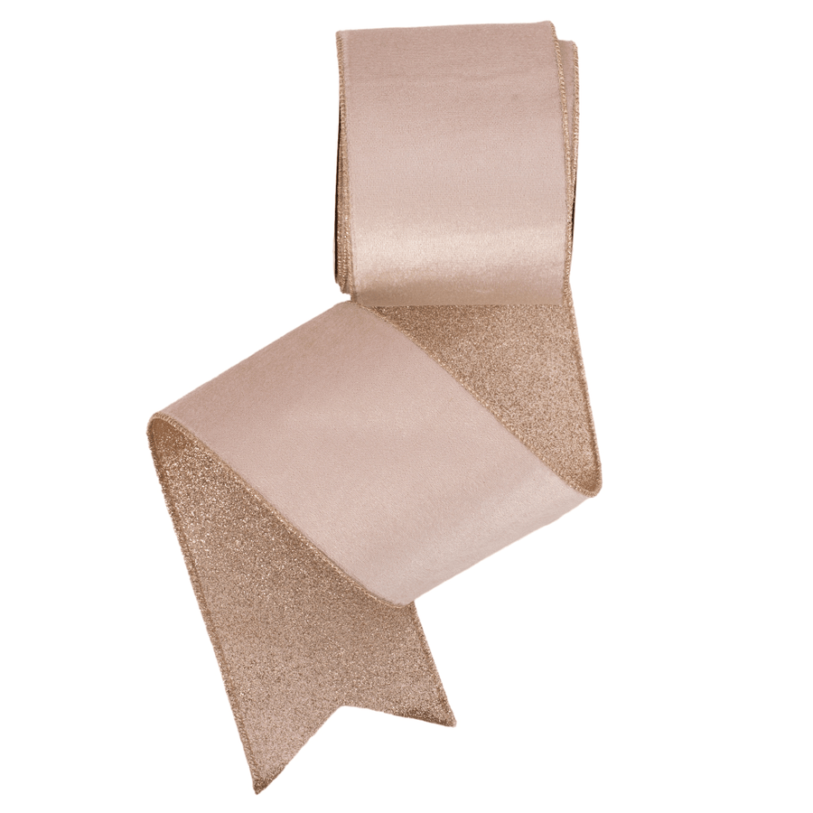 Champagne Ribbon with Glitter Edge (10m)