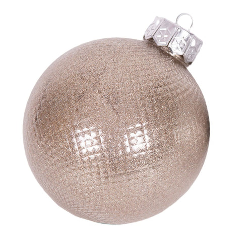 Champagne Textured Baubles (12cm)