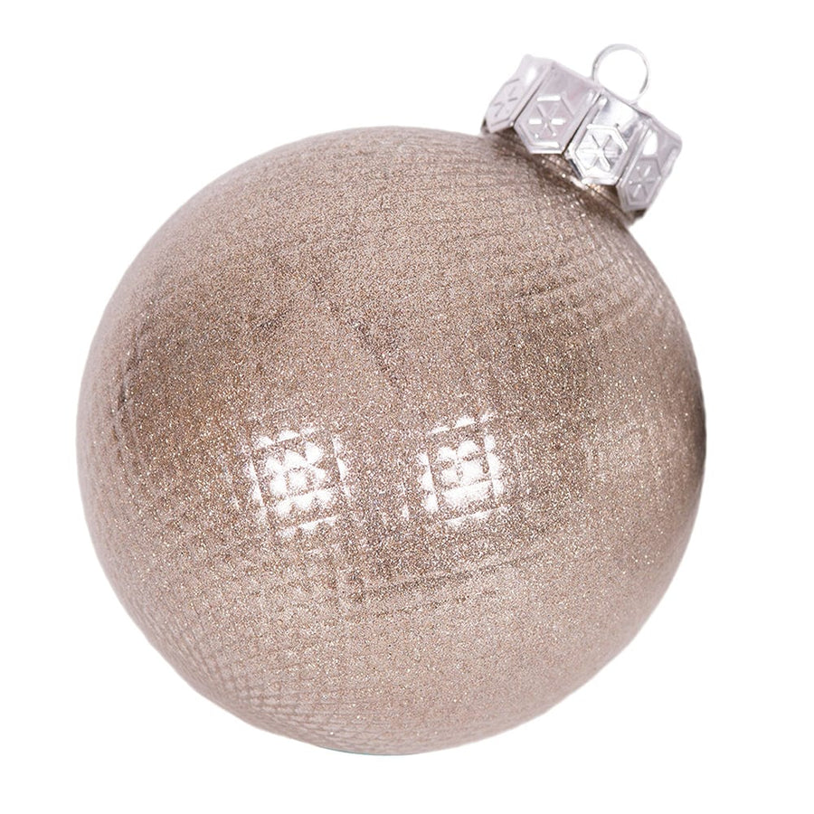 Champagne Textured Baubles (12cm)