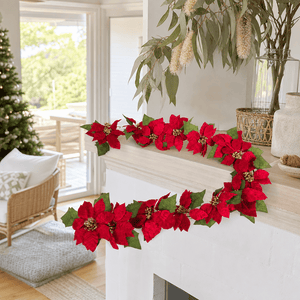 Red Poinsettia Garland (180cm)