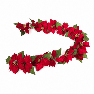 Red Poinsettia Garland (180cm)