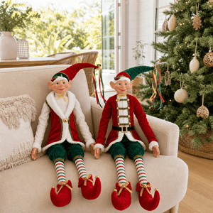 Red & Green Christmas Elves (90cm)