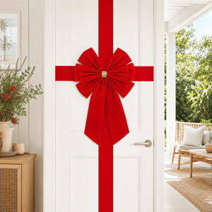 Festive Red Door Bow Set