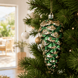 Forest Green Pine Cone Ornament (13cm)