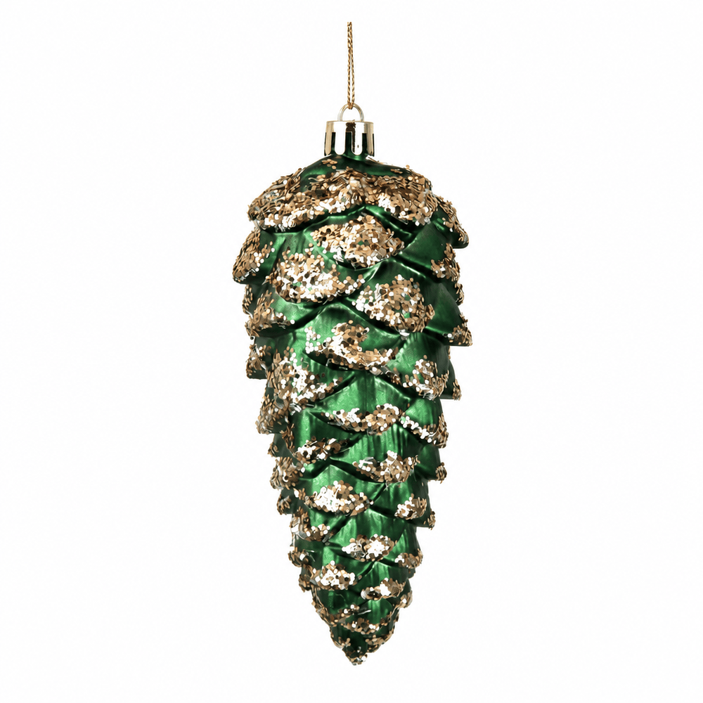 Forest Green Pine Cone Ornament (13cm)