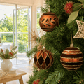 Chestnut Handpainted Baubles (8cm)