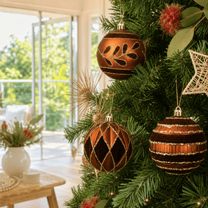 Chestnut Handpainted Baubles (8cm)