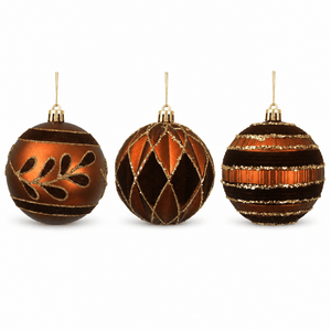 Chestnut Handpainted Baubles (8cm)