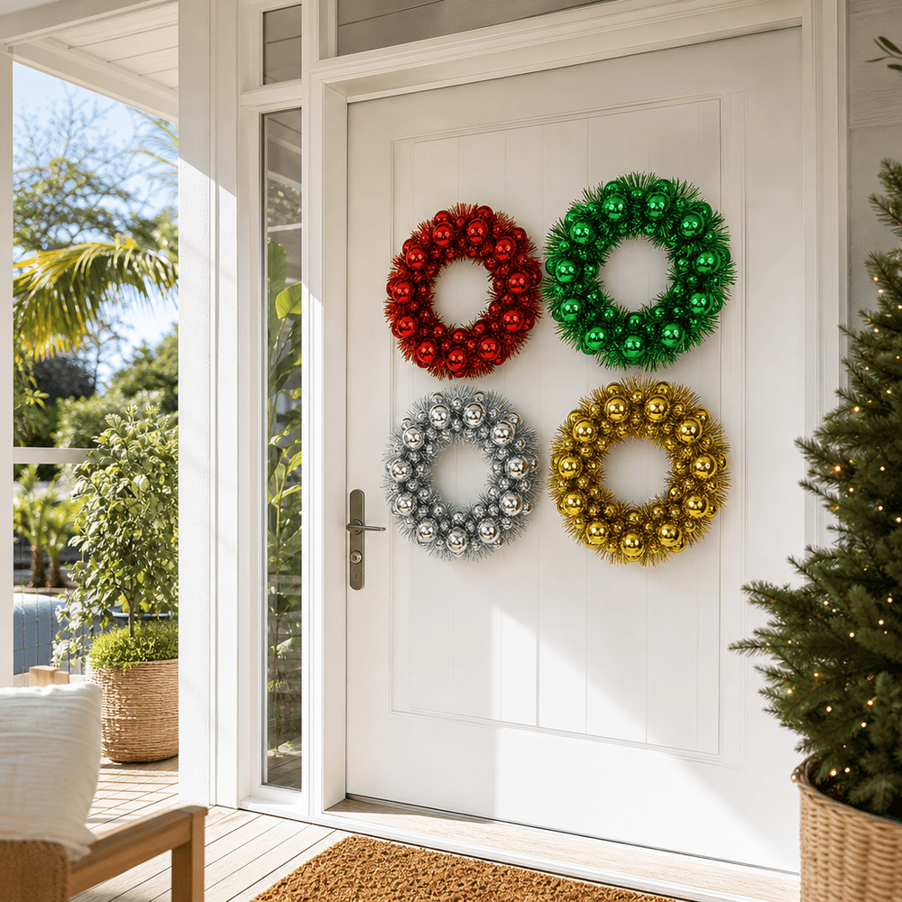 Tinsel Bauble Wreath (33cm)
