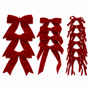 Red Velvet Bow Set 3pk
