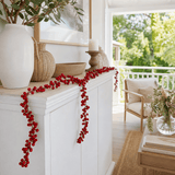 Red Flocked Berry Garland (160cm)