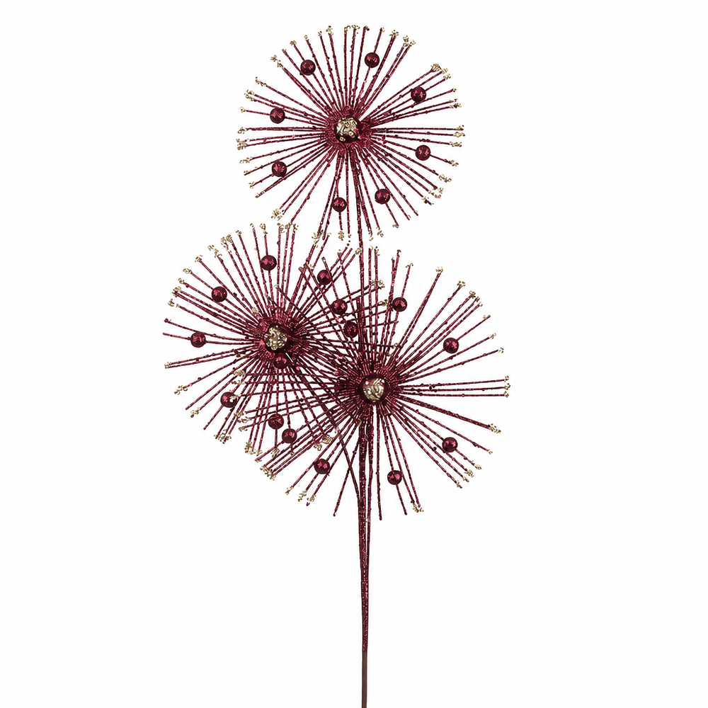 Plum Pink Starburst Glitter Stem (76cm)
