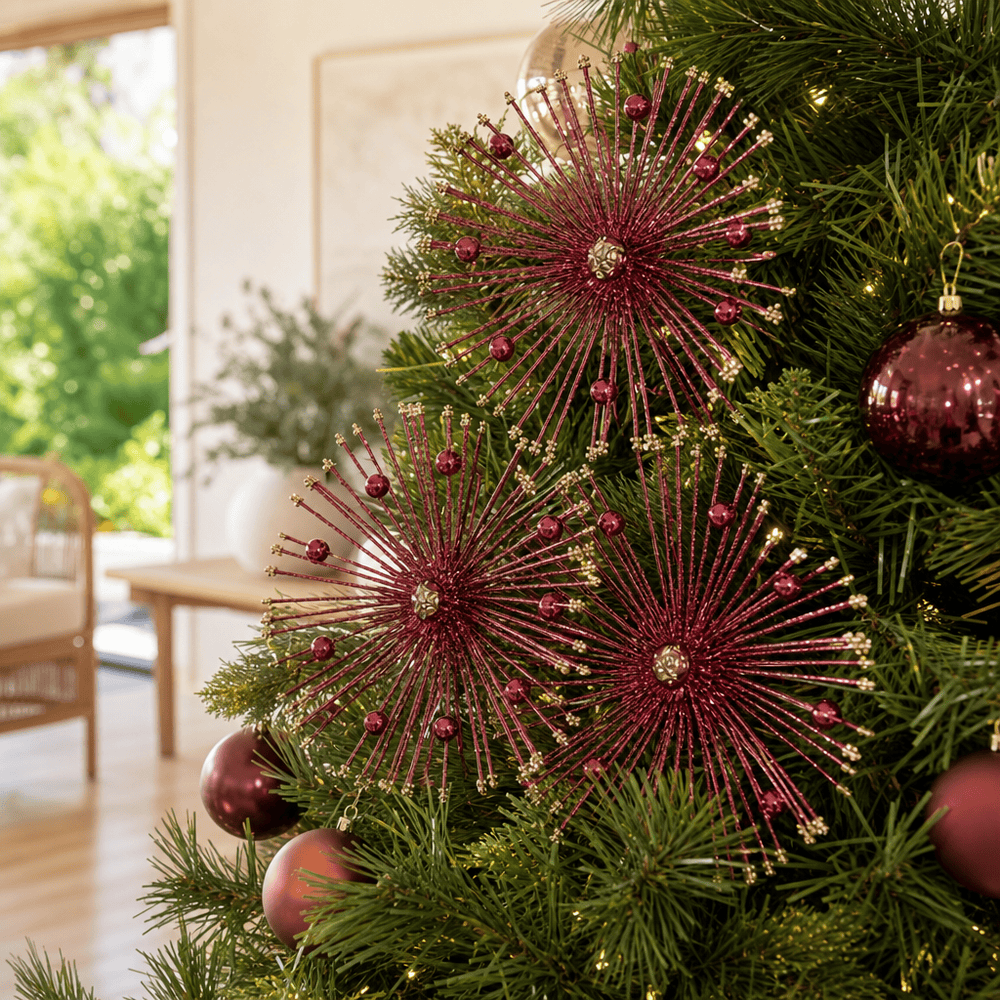 Plum Pink Starburst Glitter Stem (76cm)
